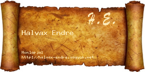 Halvax Endre névjegykártya