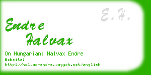 endre halvax business card